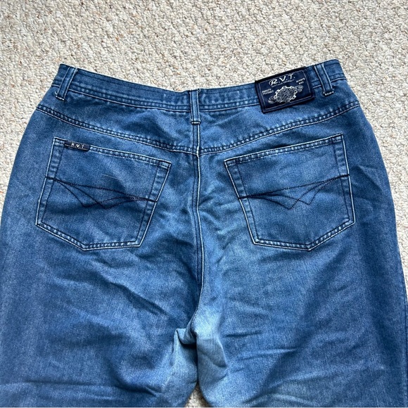 RVT Bootcut Blue Jeans Juniors 19 High Rise Medium Wash Denim Relaxed Flared - Picture 4 of 11